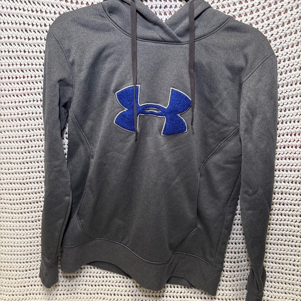 Under Armour Women's Medium Gray Blue Pullover Hoodie